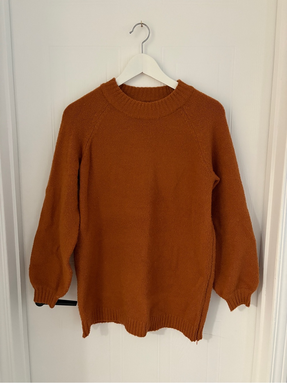 Women's maternity Crewneck Sweater in Rust